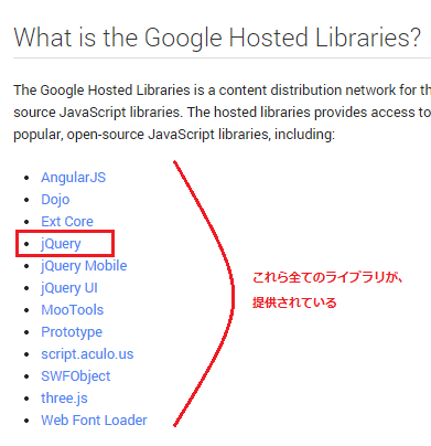 Google-Hosted-Libraries jQuery以外のライブラリ一覧